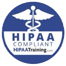 HIPAA Compliant badge from HIPAATraining.com